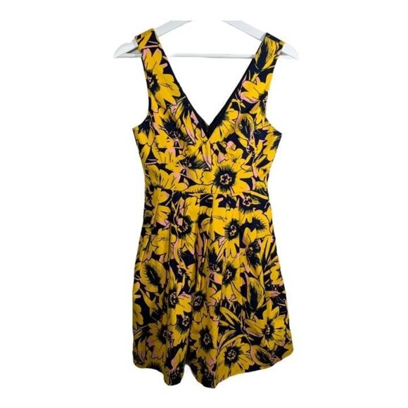 J. Crew Dresses & Skirts - J Crew Dress Womens 00 XXS Sundress Sleeveless Mini Fit Flare Floral Yellow Work